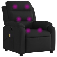 vidaXL Massage Recliner Chair Black Fabric