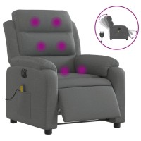 vidaXL Electric Massage Recliner Chair Dark Gray Fabric