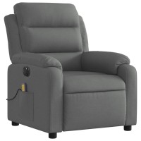 vidaXL Electric Massage Recliner Chair Dark Gray Fabric