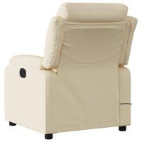 vidaXL Electric Massage Recliner Chair Cream Fabric