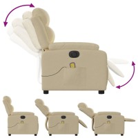 vidaXL Electric Massage Recliner Chair Cream Fabric