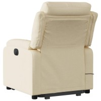 vidaXL Stand up Massage Recliner Chair Cream Fabric