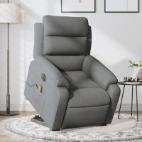 vidaXL Electric Stand up Massage Recliner Chair Dark Gray Fabric