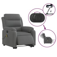 vidaXL Electric Stand up Massage Recliner Chair Dark Gray Fabric