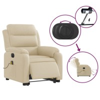 vidaXL Electric Stand up Massage Recliner Chair Cream Fabric