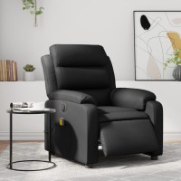 vidaXL Electric Massage Recliner Chair Black Faux Leather