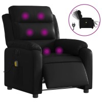 vidaXL Electric Massage Recliner Chair Black Faux Leather