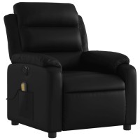 vidaXL Electric Massage Recliner Chair Black Faux Leather