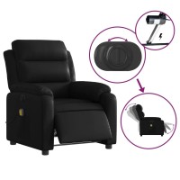 vidaXL Electric Massage Recliner Chair Black Faux Leather