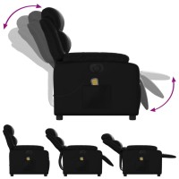 vidaXL Electric Massage Recliner Chair Black Faux Leather