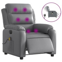 vidaXL Electric Massage Recliner Chair Gray Faux Leather