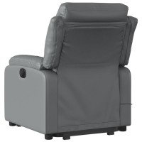 vidaXL Stand up Massage Recliner Chair Gray Faux Leather