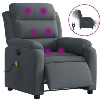 vidaXL Electric Massage Recliner Chair Dark Gray Velvet