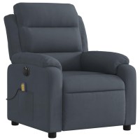 vidaXL Electric Massage Recliner Chair Dark Gray Velvet