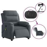 vidaXL Electric Massage Recliner Chair Dark Gray Velvet