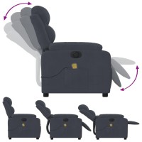 vidaXL Electric Massage Recliner Chair Dark Gray Velvet