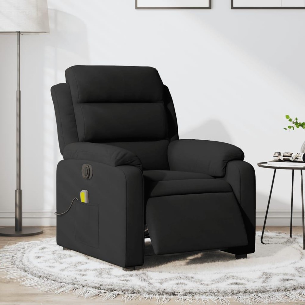 vidaXL Electric Massage Recliner Chair Black Velvet