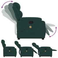 vidaXL Stand up Massage Recliner Chair Dark Green Velvet