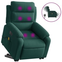 vidaXL Electric Stand up Massage Recliner Chair Dark Green Velvet