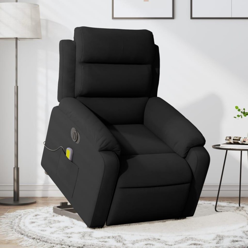 vidaXL Electric Stand up Massage Recliner Chair Black Velvet