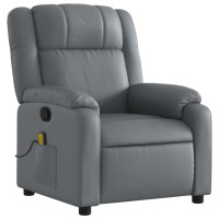 vidaXL Massage Recliner Chair Gray Faux Leather