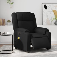 vidaXL Electric Massage Recliner Chair Black Faux Leather