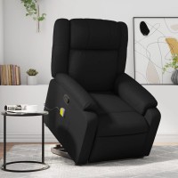 vidaXL Stand up Massage Recliner Chair Black Faux Leather