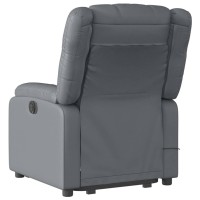 vidaXL Stand up Massage Recliner Chair Gray Faux Leather