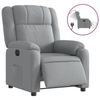 vidaXL Electric Recliner Chair Light Gray Fabric