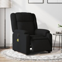 vidaXL Electric Massage Recliner Chair Black Fabric