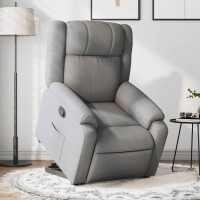 vidaXL Stand up Recliner Chair Light Gray Fabric