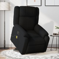 vidaXL Stand up Massage Recliner Chair Black Fabric