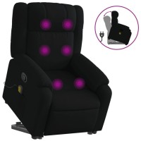 vidaXL Stand up Massage Recliner Chair Black Fabric