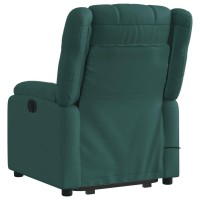 vidaXL Stand up Massage Recliner Chair Dark Green Fabric