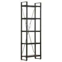 Vidaxl 5-Tier Bookcase Black 23.6X11.8X70.9 Solid Mango Wood