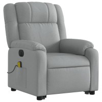 vidaXL Electric Stand up Massage Recliner Chair Light Gray Fabric