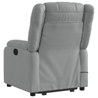 vidaXL Electric Stand up Massage Recliner Chair Light Gray Fabric