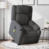 vidaXL Electric Stand up Massage Recliner Chair Dark Gray Fabric