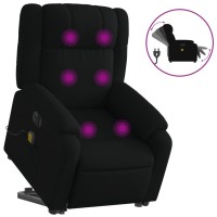 vidaXL Electric Stand up Massage Recliner Chair Black Fabric