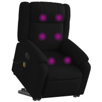 vidaXL Electric Stand up Massage Recliner Chair Black Fabric