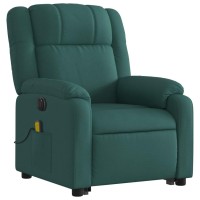 vidaXL Electric Stand up Massage Recliner Chair Dark Green Fabric