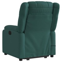 vidaXL Electric Stand up Massage Recliner Chair Dark Green Fabric