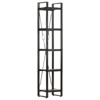 Vidaxl 5-Tier Bookcase Black 15.7X11.8X70.9 Solid Mango Wood