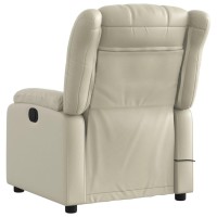 vidaXL Electric Massage Recliner Chair Cream Faux Leather