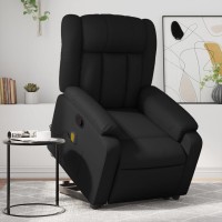 vidaXL Stand up Massage Recliner Chair Black Faux Leather