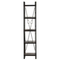 Vidaxl 5-Tier Bookcase Black 15.7X11.8X70.9 Solid Mango Wood