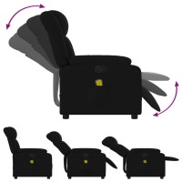 vidaXL Massage Recliner Chair Black Fabric