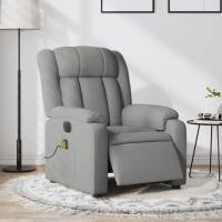 Vidaxl Electric Massage Recliner Chair Light Gray Fabric