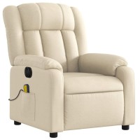 vidaXL Electric Massage Recliner Chair Cream Fabric