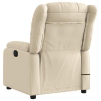 vidaXL Electric Massage Recliner Chair Cream Fabric